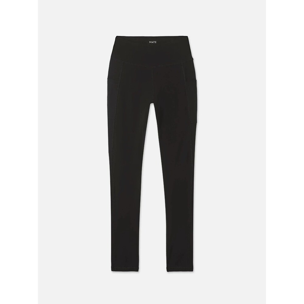 MATE THE LABEL ORGANIC COTTON STRETCH FULL LENGTH POCKET LEGGINGS BLACK - Picture 3 of 4
